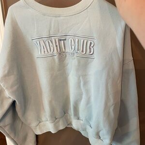Princess Polly Light Blue Yacht Club Sweatshirt